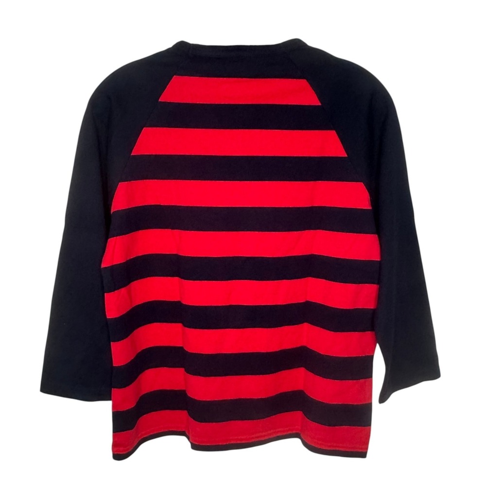 VTG Polo Jeans Co Ralph Lauren Raglan Shirt Womens Large Red Navy Y2K Baby Tee - Picture 2 of 9
